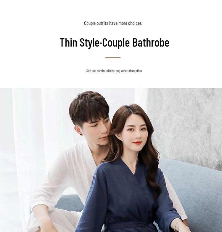 Japanese Style Thin Yukata Pajamas for Spring & Summer - Unisex Plus Size Bathrobe for Women & Men, 200 Jin Beauty Salon, Autumn Pajamas.