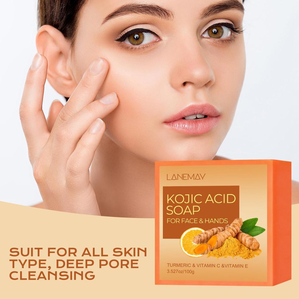 Kojic Acid Soap-Deep Cleaning and Moisturizing Face & Hands  Skin, Promote a Smoother, More Radiant Skin Texture -Suitable For Skin Types,100g