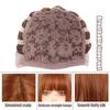 WTB Orange-brown Long Curly Synthetic Wig Female Daily Fluffy Natural Straight Bangs Orange-brown Long Curly Wig