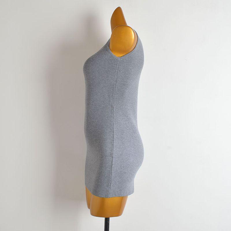 Summer New Arrival Pure Color Series Round Neck Bead Sleeveless Knitting Dress Women's Clothing Silm Mid Length Long Length Bodycon Dress