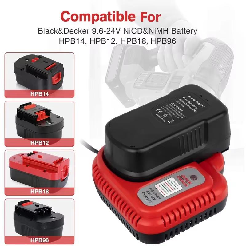 Battery Charger For Black&Decker 9.6V 12V 14.4V 18V 24V NiCD NiMH Battery Replacement for Black and Decker 18V Charger tool US Plug
