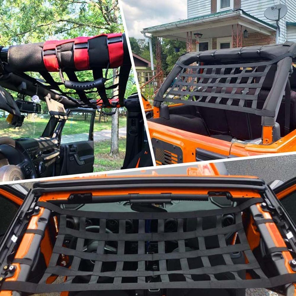 Dach Hinten Ladefracht Gepäck Netz Aufbewahrungsnetz Halter Hängematte für Wrangler Strapazierfähige Ladefrachtnetz Abdeckung Universelles Auto Ladefrachtnetz