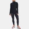 Under Armour Breathable High Collar Reflective Running Fitness Long Sleeve T-Shirt Women Tops Black 1356215-001