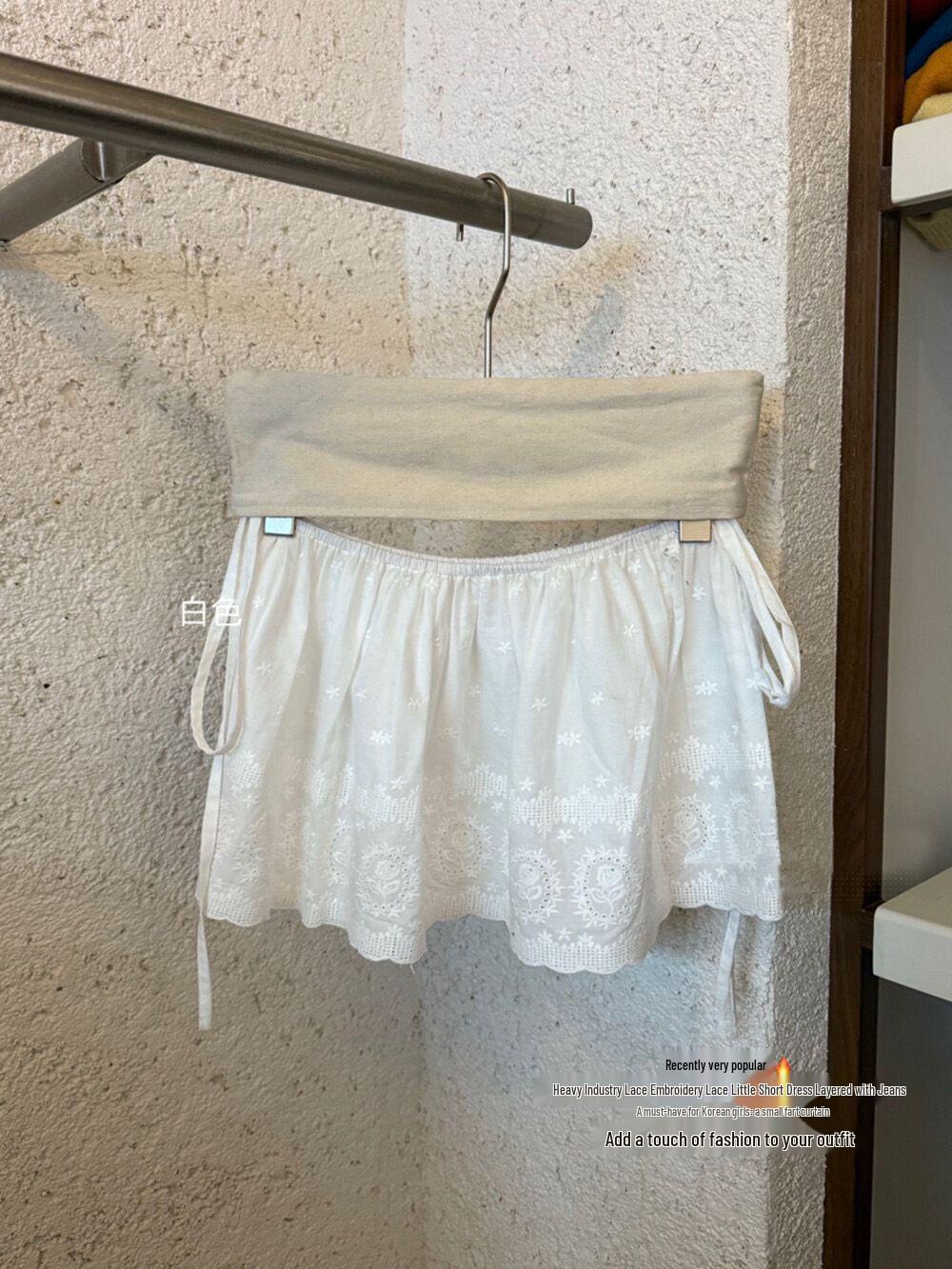 

Универсальная кружевная юбка-миди с баской для женщин - Корейский шик, издание Весна 2025 One Size