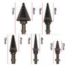 5pc Black & Gold Step Drill Bit Set with Imperial Size Triangle Shank In Aluminum Box