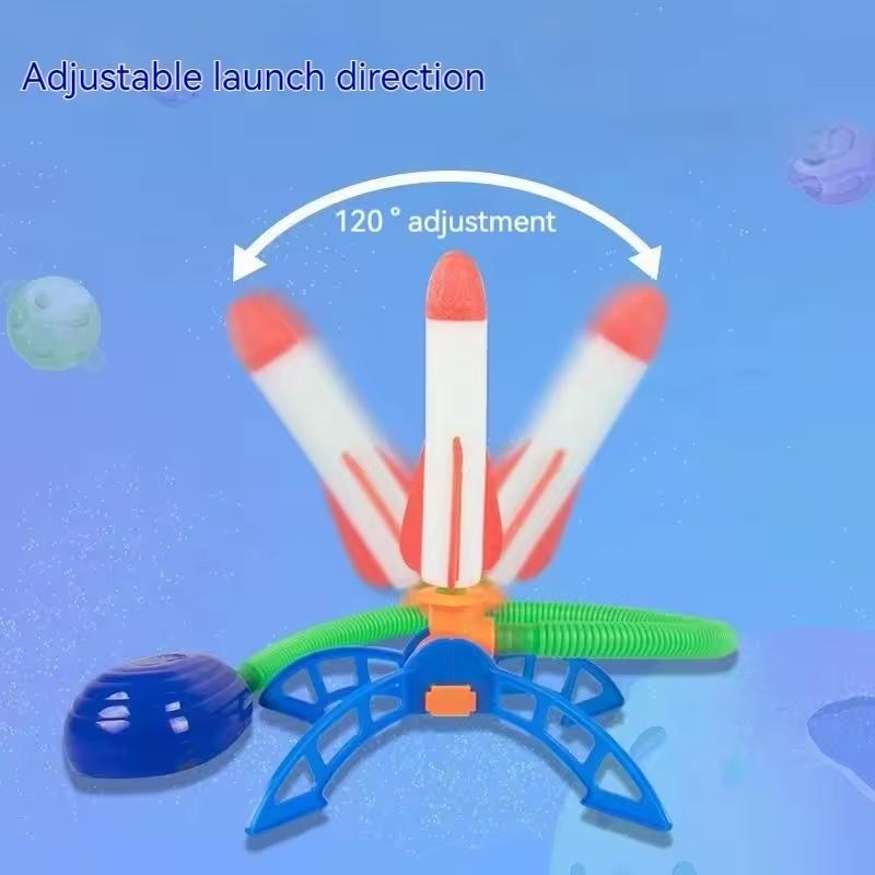 Fusée à Air pour Enfant Lanceur à Pompe à Pied Fusées Planantes Pressurisées à l'Air Jouets d'Extérieur Ensemble de Jeu pour Enfant Jeux de Saut Sportifs Jouet Pour Enfants