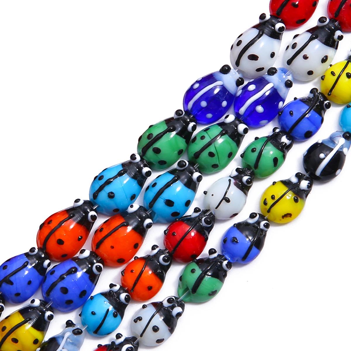 

20 шт. Смешанные цвета Миллефиори Лэмпворк Бусины-жуки для изготовления украшений своими руками: Браслет, Ожерелье, Аксессуары для серег 10x15mm, Hole ~1mm, ~20 pieces, ~29cm