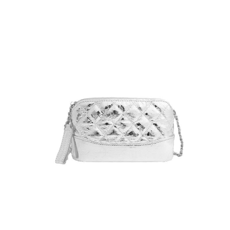 Silver Diamond Chain Bag Used for Women's Latest Summer Niche Fashion One-shoulder Crossbody Bag Create Small Square Bag