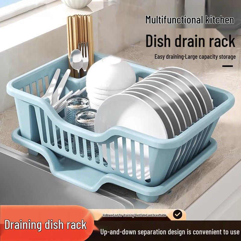 Abtropfgestell mit Besteckorganisator und Aufbewahrungsbox für Wasserfilter