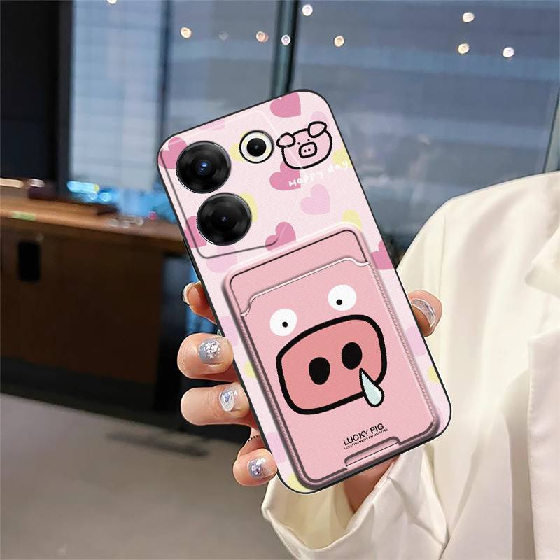 TPU Card Slot Phone Case For Tecno Camon20 Pro 5G/CK8n Fashion Design Cute Graffiti Cover Shockproof Silicone Cartoon