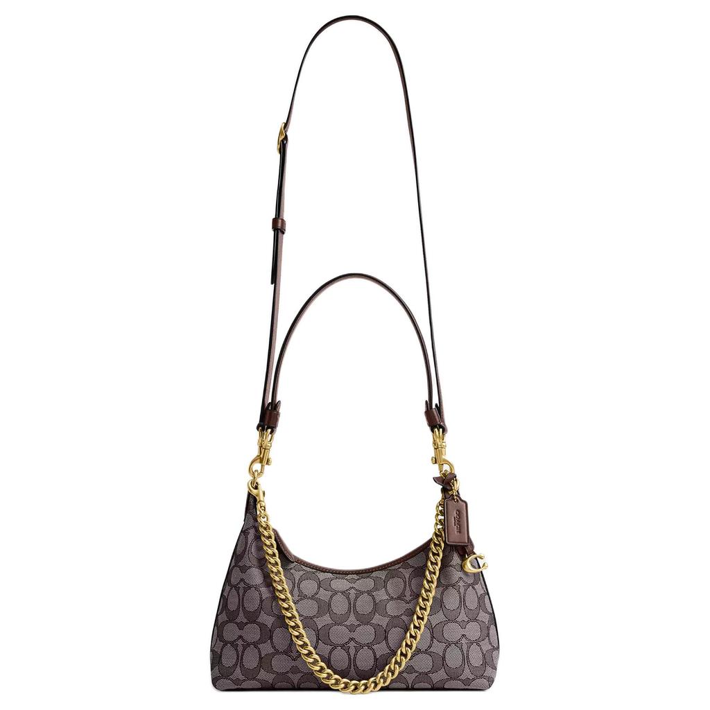 Coach Juliet 27 Brand Logo Removable Long Shoulder Strap Signature Jacquard Trimmed Calfskin Large Shoulder Bag Women Shoulder Bag CDG71-B4S0M