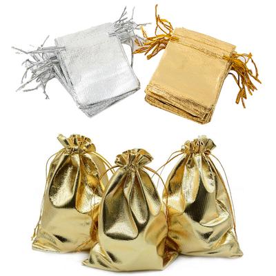 50 Stück Gold Kordelzug Verstellbare Schmuckverpackung Stoffbeutel Hochzeit Hochzeitsgeschenktüte Party Aufbewahrungsbeutel Kleinunternehmen