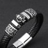 Men's Bracelet Skull Genuine Leather Bracelet Jewelry