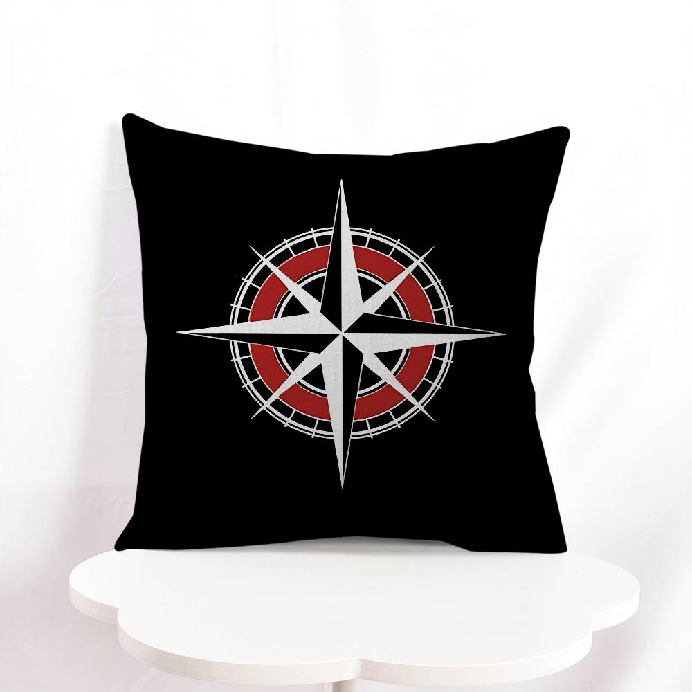 N-Nautical C-Compass Logo Cushion Cover Decorative Pillow Sofa Home Decor Case Pillow Cases