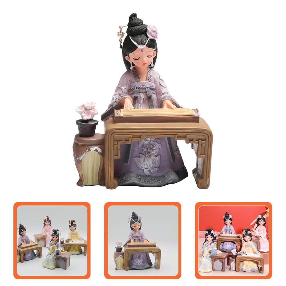 Girl's Hanfu Ornament Figurines Teen Gifts Statue Ancient Resin Chinese Style Adornment Decoration
