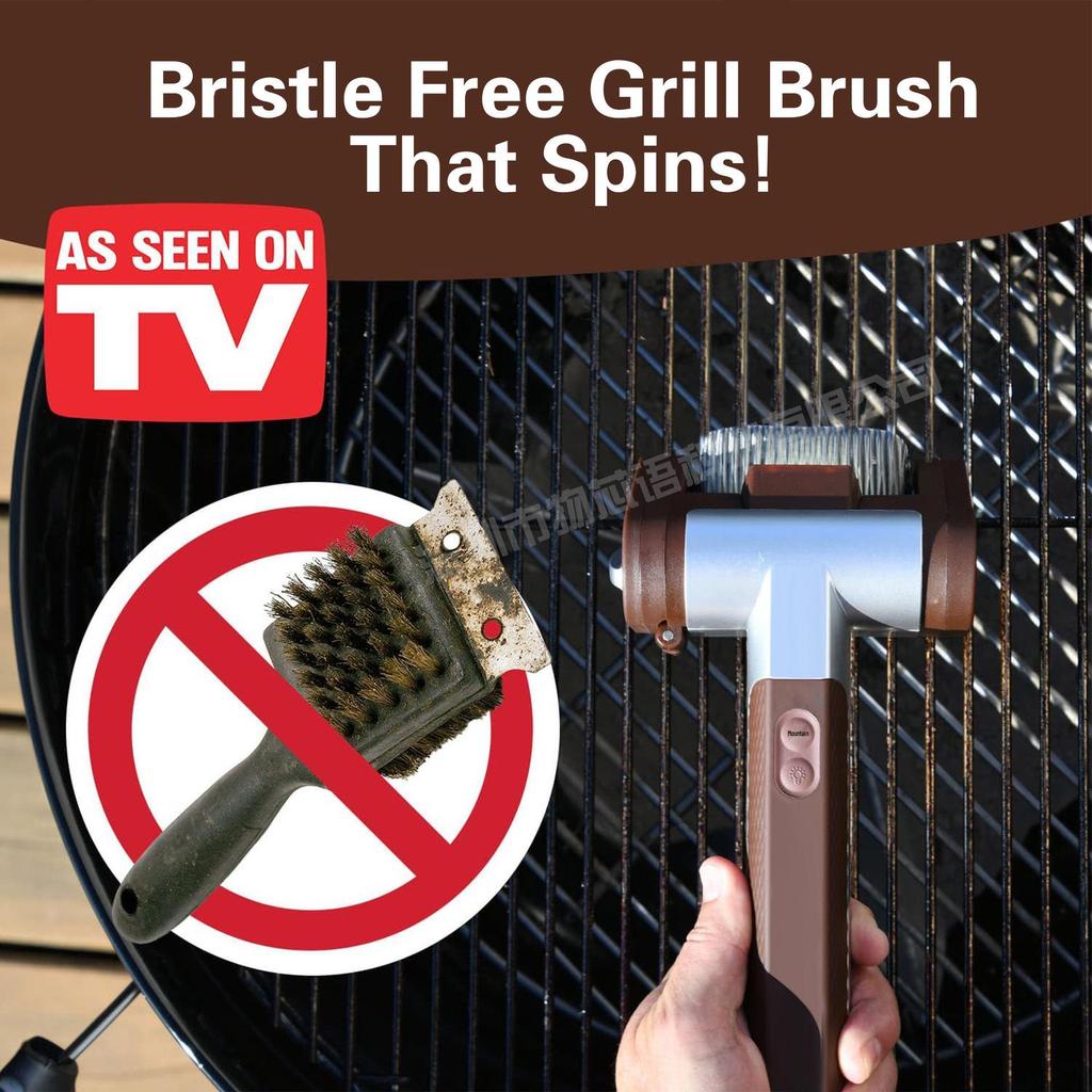 BBQ Borstel met RVS Roller, Borstelvrij, LED Lamp voor het Reinigen van Elektrische & BBQ Grills