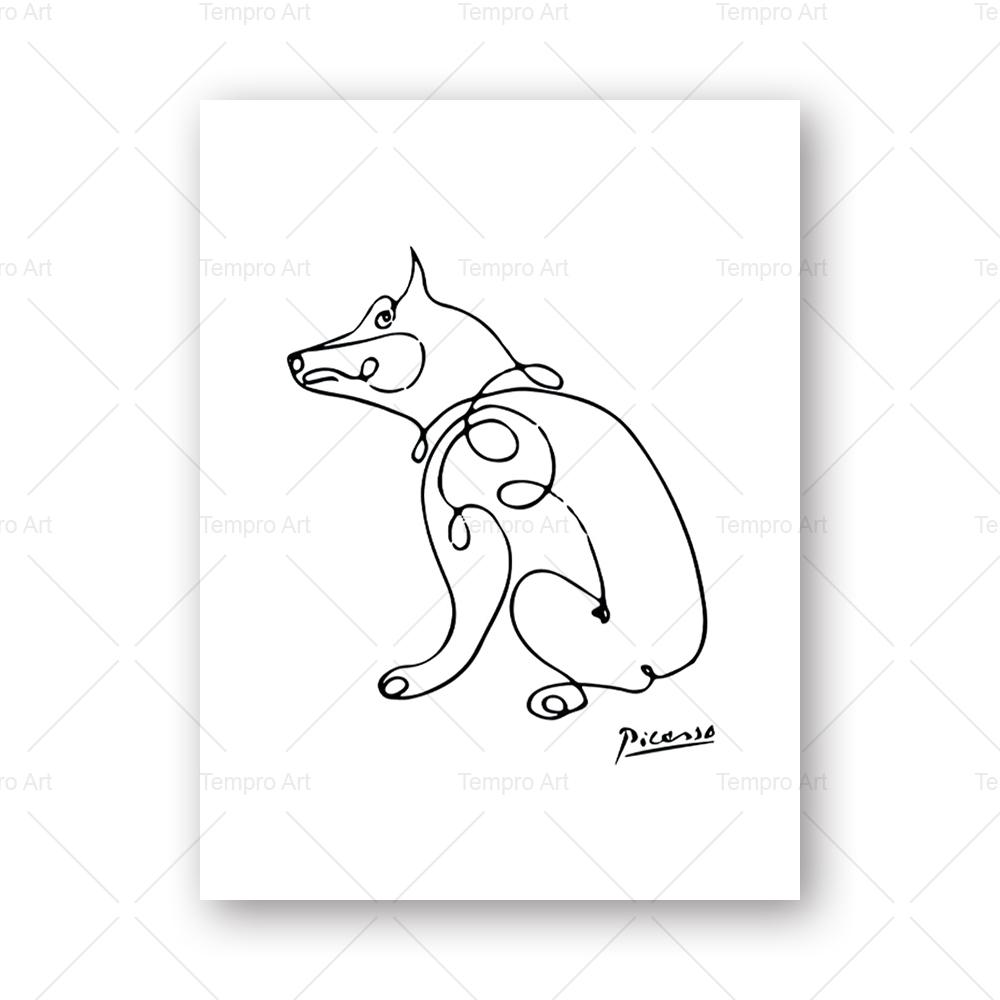 Picassova malba, abstraktní zvířata, skica, pečeť na plátně, pes, kočka, motýl, nástěnný umělecký plakát, skandinávská malba, domácí dekorace do obývacího pokoje