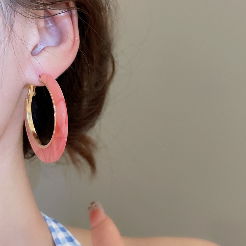 Vintage Acetate Hoop Earrings Trendy Geometric Earrings Set C-shaped Earring Set  Girls