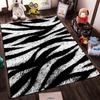 Modern Black and White Zebra Stripe Pattern Carpet for Home Decor Suitable for use as an anti-slip for living room bedroom sofas