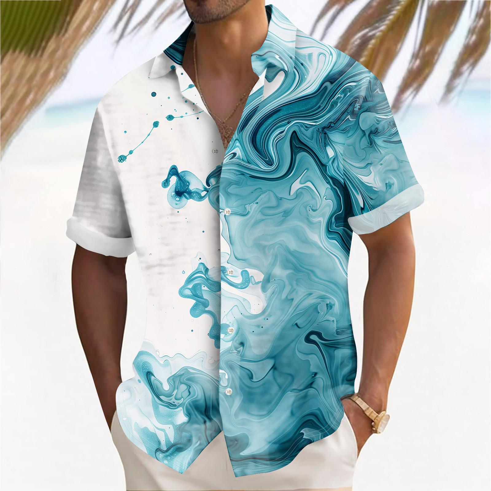 

Гавайская рубашка для мужчин, мужские винтажные рубашки для боулинга на пуговицах, летняя пляжная рубашка с коротким рукавом XXXXL