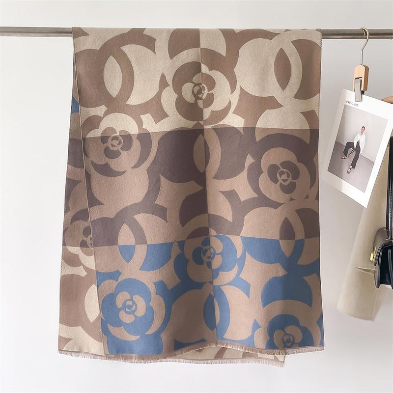 Luxury Design Winter Women's Print Cashmere Feel Scarf Shawl and Wraps Pashmina Scarf Warm Neckerchief Bufanda Tessel Echarpe