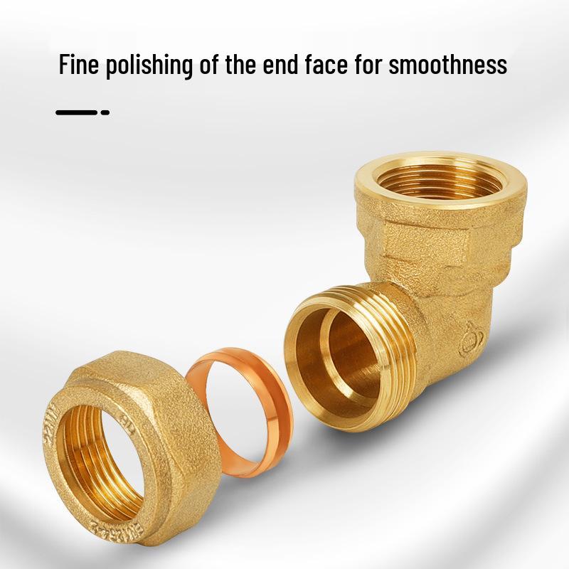 Purple Copper Ring Brass Elbow Joint Fittings for Female Threaded Copper Pipes (10/12/15/16/22/28/35/54mm)