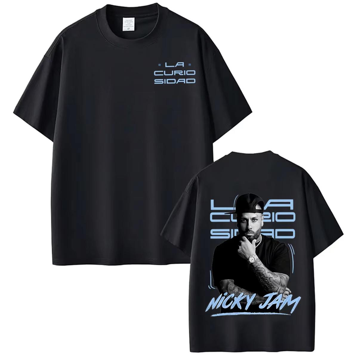 Nicky Jam Bohemio Album Tour 2026 Print Tshirt Unisex Unisex Fashion Vintage Tshirt Summer Loose Casual Cotton Hiphop Tshirts 2XL