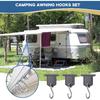 12 Pcs RV Awning Light Holder - Camper Hook Accessory, Plastic And Metal S Shaped Hook, Gray Support Hanger For Camping Tent Indoor Outdoor Decor (12