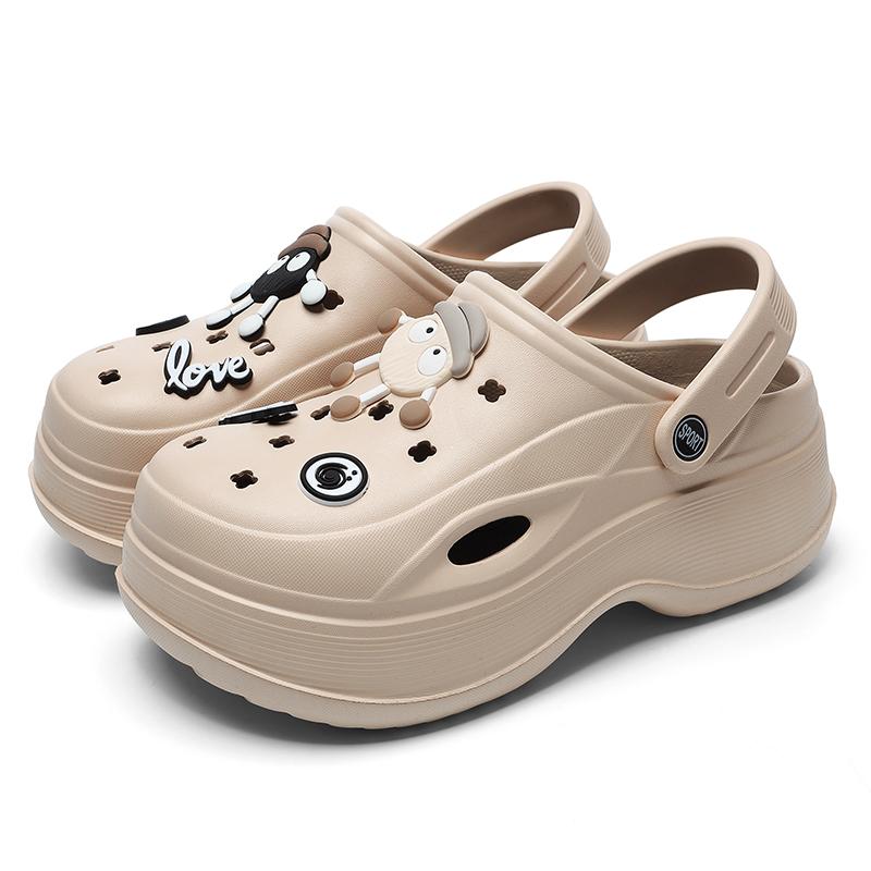 Lucyever Eva Robustní Platformové Sandály Dámské Léto 2024 Silná Podrážka Dřeváky Zahradní Boty Žena Uzavřená Špička Protiskluzové Plážové Nazouváky