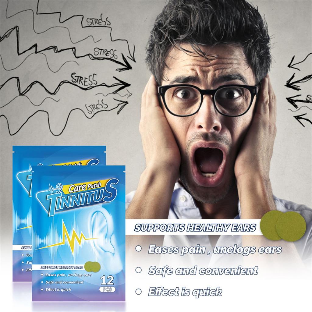 12 stk tinnitusavlastning for øresus, tinnitusplaster, naturlig urteformulering Tinnitusavlastningsplaster