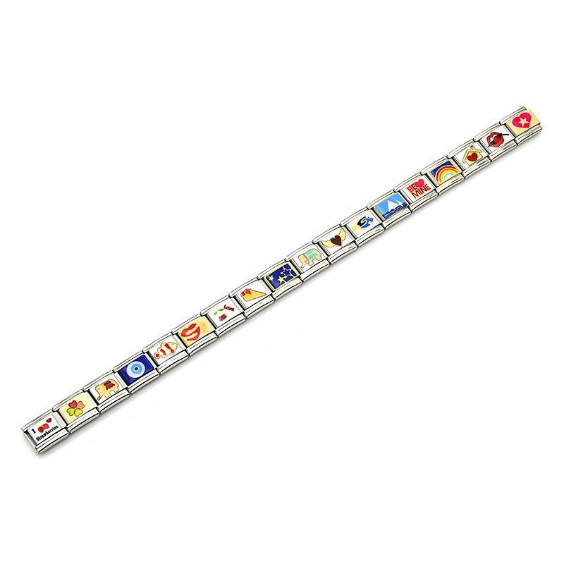 Adjustable Titanium Steel Modular Stretch Bracelet With Removable Charms - Zodiac Crown Heart Floral Cartoon Geometric Animal