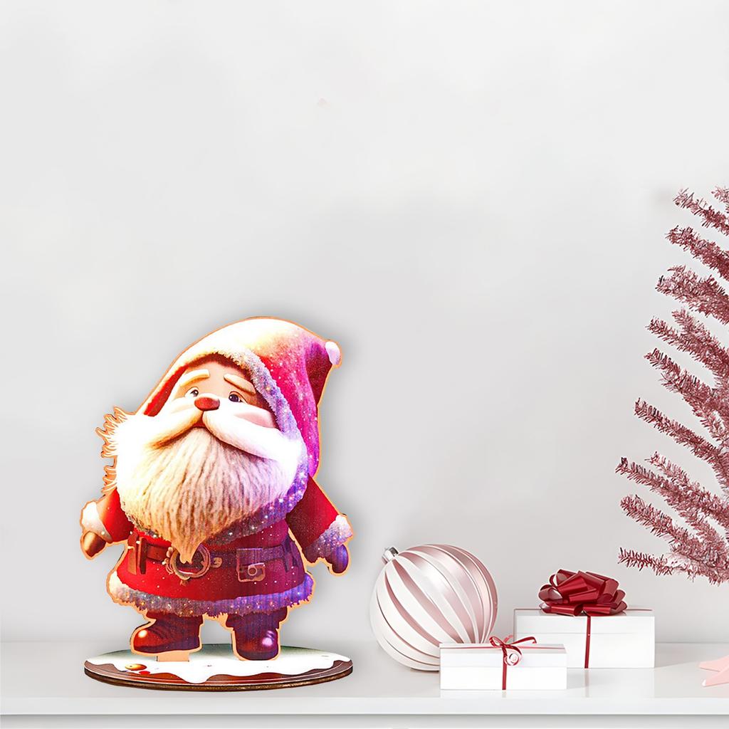 Christmas Decorations Wooden Desktop Ornaments Dining Mall Shop Window Wooden Crafts Colorful Assembly Ornaments