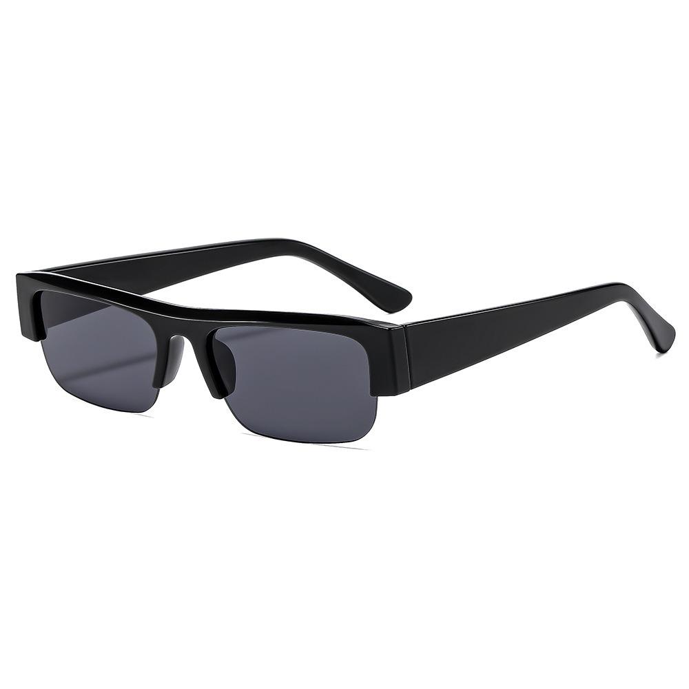 2025 Fashion Half Frame Hip Hop Personalized Box Sunshade Sunglasses for Women чёрный