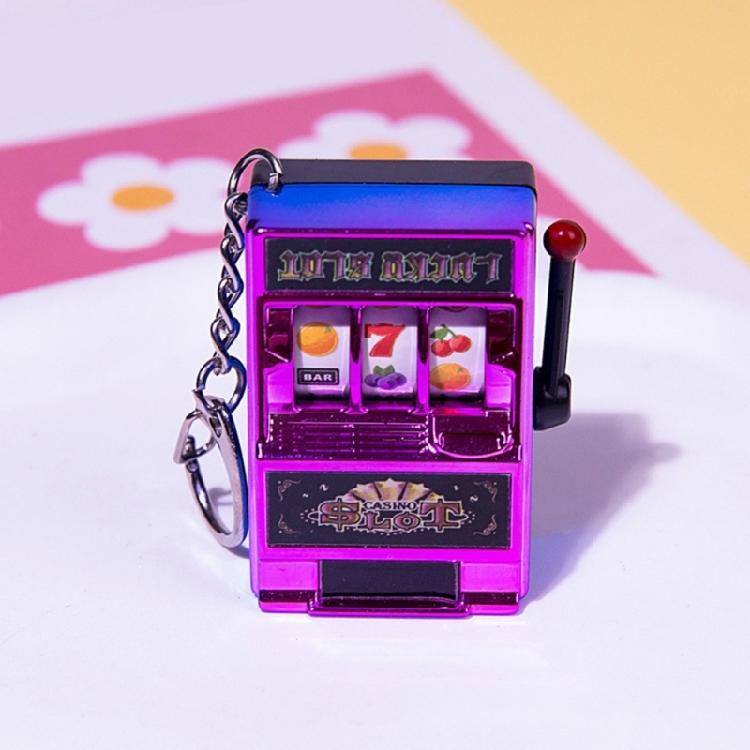 Miniature Fruit Slot Machines Keychain Charm Colorful Accessory for Bags Portable Entertainment Phone Chain Decoration