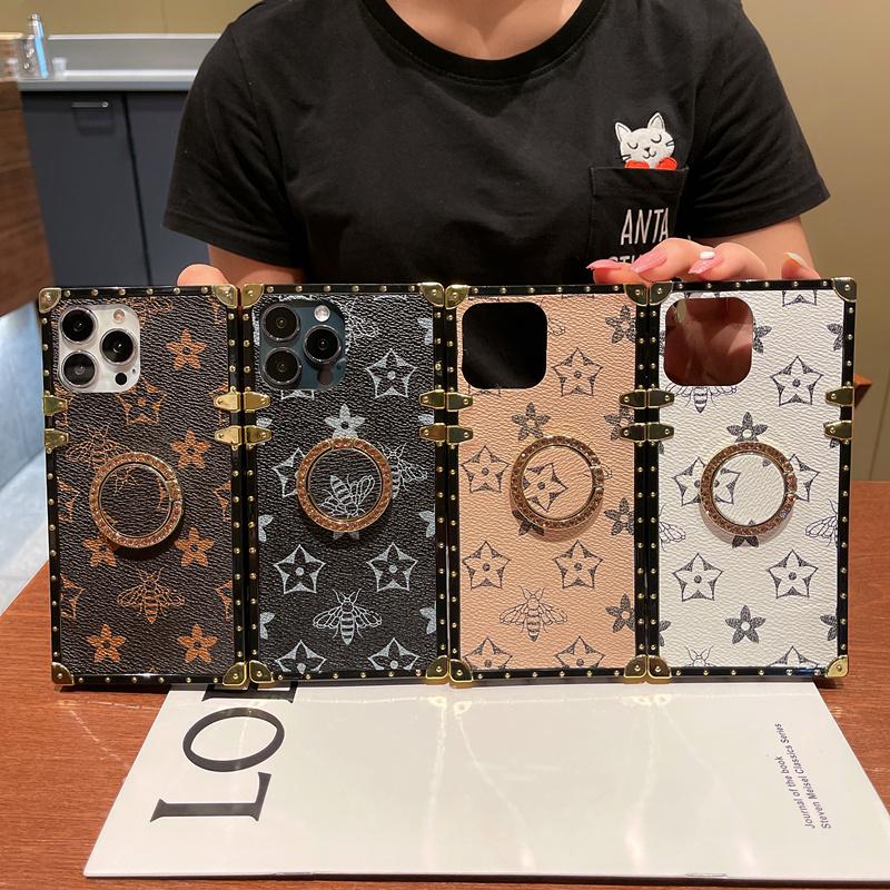 Buy Luxury Ring Strap Holder Square Phone Case For IPhone 14 13 12