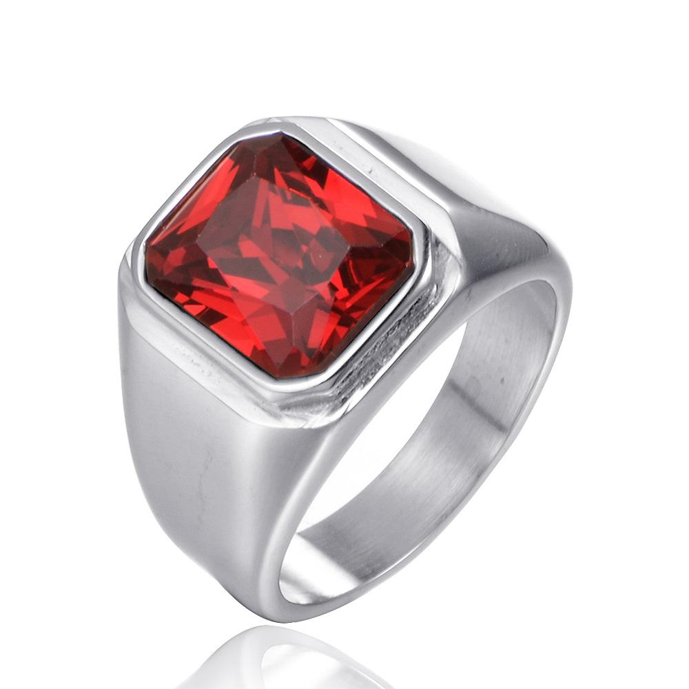 2026 Personalized Fashion Square Simple Gemstone Trendy Men's Ring Party Party Jewelry Accessories