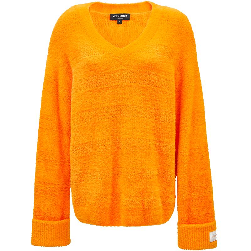 VEROMODA Women's Stylish Loose V-Neck Knit Sweater