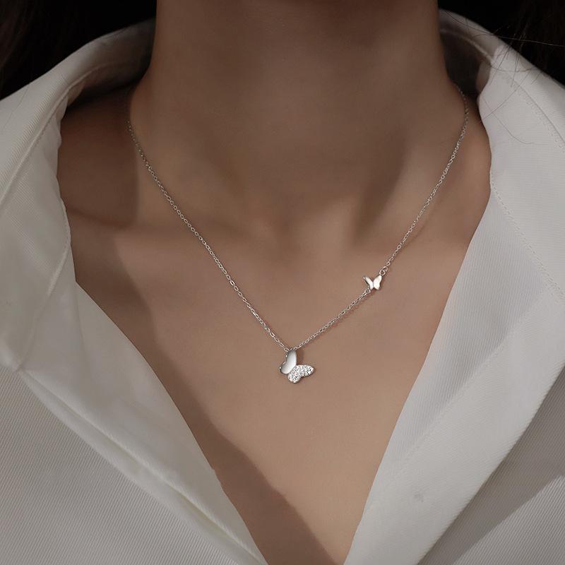 Butterfly Necklace Women'S Summer On The New High-End Design Sense Niche Summer Light Luxury Commuter Collarbone Chain Quality