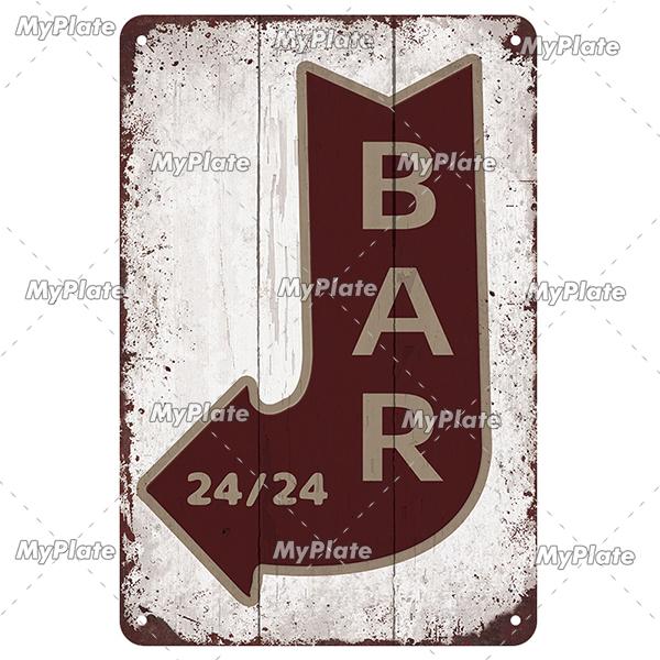 BU BAR Vin Beer Metal Sign Vintage Plaque Alcohol Tin Sign Plate Wall Decor For Bar Club Man Cave Art Jim Beer Poster Custom