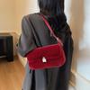 Niedliche Plüsch-Umhängetasche in Bonbonfarbe - Modische kleine quadratische Handtasche für Damen für Herbst/Winter