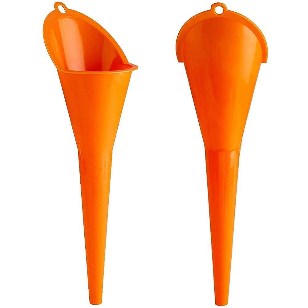 Annurssy Multi-Function Plastic Long Neck Oil Funnel - for All Automotive Oils Lubricants Engine Oils Water Diesel Fuel Kerosene and Other Liquids (4