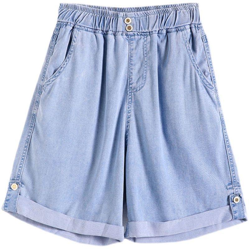 Summer Comfortable Plus Size Denim Shorts with  Lightweight Design for Women