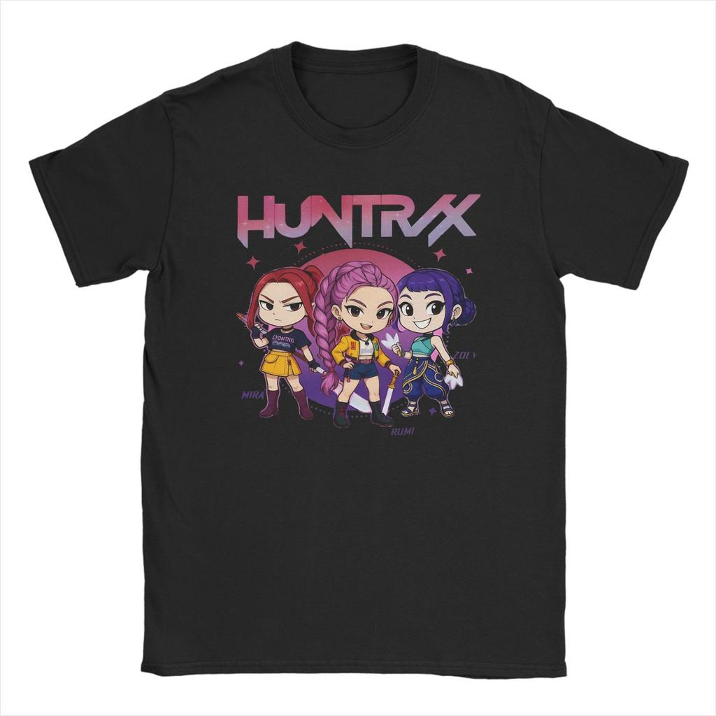 T-Shirt Kpop Demon Hunters 100% Baumwoll-T-Shirts Jinu Manga Huntrix Fan-Poster T-Shirt für Herren Strand Y2K Kurzarm Top T-Shirts