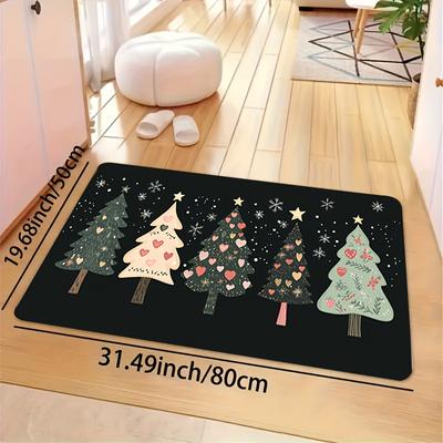 Christmas Tree Carpet Shower Mat Bathroom Carpet Home Decoration Floor Mat Kitchen Bedroom Living Room Doormat Bedside Rugs
