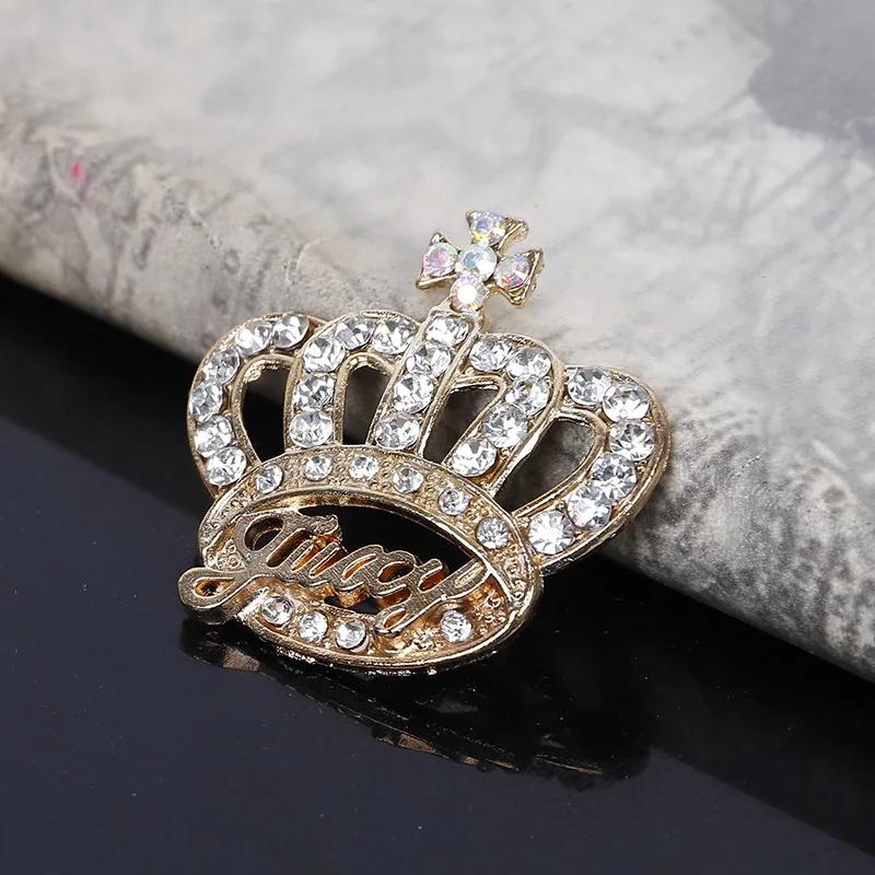 Engood 50Pcs English Letter Crown Rhinestone Buckles Sewing Trim & Embellishments Craft Button DIY Hair Accessories Decorative