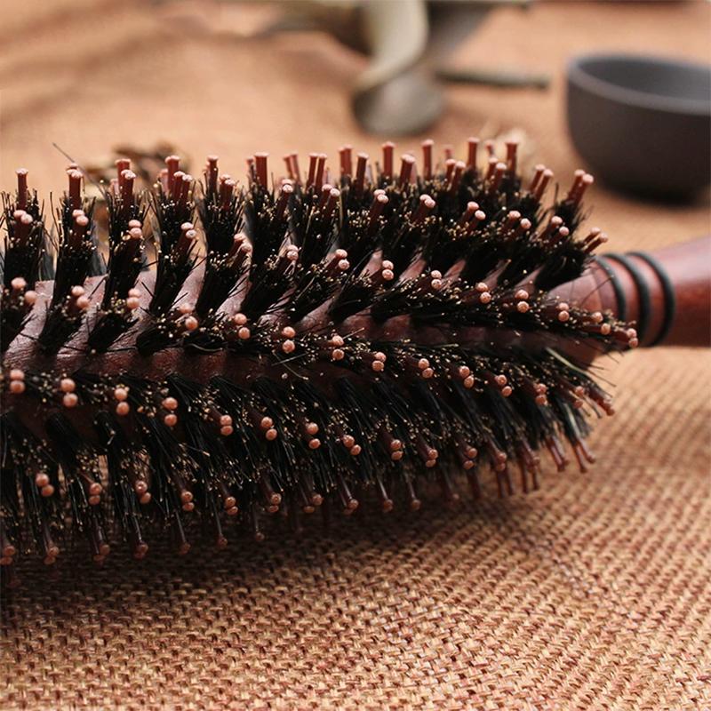 

Профессиональная антистатическая расческа для вьющихся волос из кабаньей щетины, круглая расческа для укладки волос, салон красоты, парикмахерская, щипцы для завивки волос one size