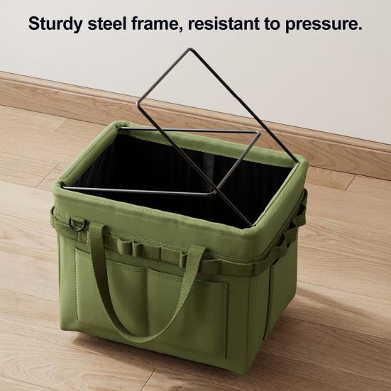 Borsa Organizzatrice Pieghevole per Attrezzi Borsa per Stoccaggio Attrezzi in Tessuto Oxford Multitasche Borsa Portatile per Attrezzi con Maniglie per Attrezzi da Elettricista Bagagliaio dell'Auto Campeggio