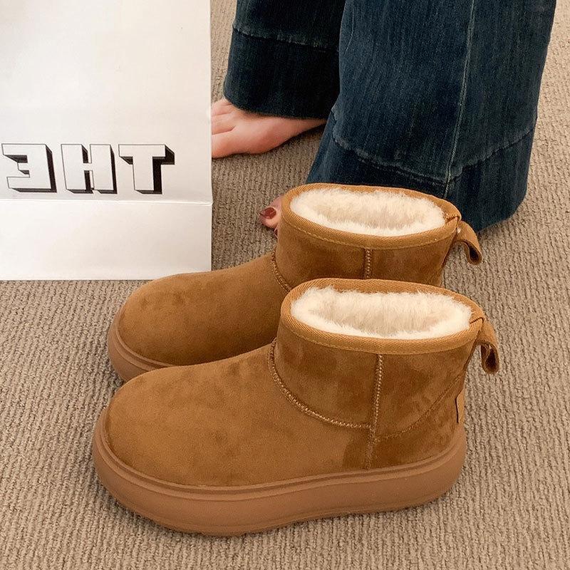 Thick-soled snow boots women's real fur integrated new winter women's shoes piled and thickened warm cotton shoes