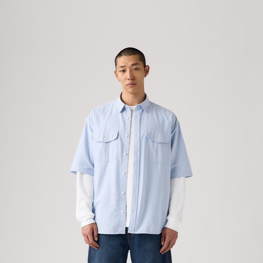 Levis Loose Vintage Workwear Comfortable Versatile Daily Commuting Short Sleeve Shirt Men shirts 005GI-0000