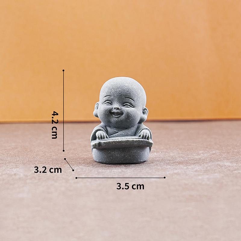 1/4Pcs Home Decor Cute Stone Little Monk Statues With Serene Zen Vibes Ornament For Meditation Space Desk Meaningful Gifts